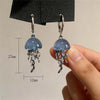 Creative Blue Resin Jellyfish Hoop Earrings for Women Unique Aesthetic Charm 2000S Harajuku Emo Vintage Jewelry Accessories - Image 8