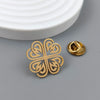 Stainless Steel Flower Metal Brooches Gold Silver Black Color Gold Plated Jewelry for Women - Image 5