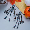 Unique Enamel Skeleton Dangle Earrings for Women Rhinestone Spider Earrings Halloween Party Jewelry Gift - Image 4