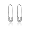 Gold Silver Color Plated Double Hole Link Chain Circle Hoop Earrings Zircon Star Lightning Eye Pendant Huggie Piercing Earring - Image 13