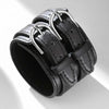 Male Leather Bracelet Friendship Big Wide Bracelet for Men Buckle Adjustable Vintage Punk Jewelry - Image 1