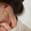 Irregular Wavy Pleated Hoop Earrings in Stainless Steel - Image 5