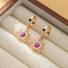 Retro Multi-colored Opal Micro-inlay Zircon Star Pendant Dangle Earrings Necklace Rings Bracelet Set for Women Jewelry Sets Gift - Image 7