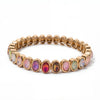 6x8mm Enamel Crystal Bracelets For Women Gold Color Zirconia Rhombus Bead Elastic Bangle - Image 7