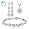 Water Drop Green Cubic Zirconia White CZ Silver Jewelry Sets For Women Wedding Earrings/Pendant/Necklace/Bracelet - Image 15