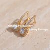 Hoop Earring for Women Lab Created Diamond Silver Dainty Dangle Jewelry Gifts - Image 6