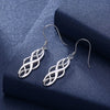 Silver Celtic Knot Dangle Earrings Hanging Jewelry Fish Hook for Women - Image 4