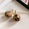 Vintage Brown Leopard Round Bead Drop Earrings for Women Resin Ball Geometric Ear Buckles Earrings Jewelry Gifts - Image 7