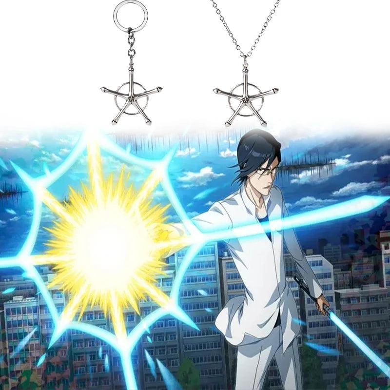Anime Bleach Necklace Quincy Ishida Uryuu Cosplay Ginrei Gojiaku Amulet Alloy Choker Chain Bracelets Pendant Jewelry Accessories - Image 1