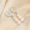 Baroque Freshwater Pearl Earrings. Simple, Elegant And Versatile Long Three-bead Earrings - Image 12