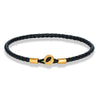 Gold Color Stainless Steel Button Braided Leather Bracelet For Men Women Couple Jewelry Gifts - Image 4