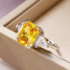 Yellow Cubic Zirconia Ring with Geometric Bezel and Multiple Sizes - Image 9