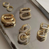 Zircon Circle Huggie Hoop Earrings for Women Geometric U Shape Hoops Ear Buckle Gold Plated Stainless Steel Jewelry Gift - Image 1