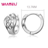 Silver Earrings Statement Heart Star Square Round Geometric Hoop Flexible Earwire Leverback Women Jewelry - Image 20