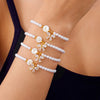 Dainty Imitation Pearls 26 Letters Initial Bracelet for Women Light Zircon Bow Pendant Bracelet Wrist Jewelry Gift - Image 1