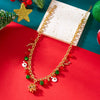 Christmas Necklace Snowflake Gingerbread Tree Snowman Reindeer Bell Soft Clay Crystal Beads Fringe Pendant Choker For Women Men - Image 12