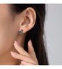 MODIAN Real 925 Sterling Silver Colorful Cubic Zirconia  Ear Studs Delicate Flower Stud Earrings For Women Fine Jewelry