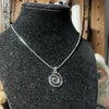 Handmade Y2K Whimsigoth Spiral Swirl Pendant Stainless Steel Snake Cord Necklace - Image 5