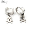 2PCS Stainless Steel Star Cross Snake Spike Skull Sword Blade Chain Feather Spider Dangle Women Men Huggie Hoop Earrings - Image 13