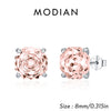 Silver Polygon Multi-Color Rose Cut Cubic Zirconia Stud Earrings For Women Party Jewelry - Image 13