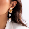 Exaggerated Irregular Alloy Leaves Drop Earrings Baroque Imitation Treasure Earring For Women Jewelry Accessories - Image 1