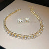 Fyuan Crystal Necklace Earrings Set Pink ABcolourful Necklace for Women Weddings Party Jewelry Sets Accessories - Image 30