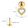 Titanium Mini Heart Cartilage Earring 16G Dainty Flat Back Labret Stud Tragus Helix Piercing Jewelry - Image 16