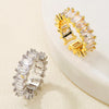Open Square Ring with Cubic Zirconia Accents in Gold-Tone or Silver-Tone - Image 1
