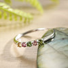 Tourmaline Silver Women Ring Stone Multicolor Silver Opening Rings for Women Adjustable Wedding Ring - Image 7