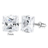 2 Stylish Stainless Steel 4 Claw Square Cubic Zirconia Stud Earrings For Men And Women 4/5/6/7mm Zircon Stud Earrings - Image 9