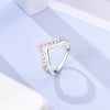 Charms Spring Silver Color Rings Pink Heart Shaped Zircon Cat Rings For Woman Romantic Wedding Engagement Jewelry Gifts - Image 5