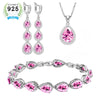 Water Drop Green Cubic Zirconia White CZ Silver Jewelry Sets For Women Wedding Earrings/Pendant/Necklace/Bracelet - Image 7