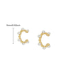 Crmya Gold-color Stud Earrings for Women Cute Small Piercing Cubic Zirconia Imitation Pearl Earrings Set Jewelry - Image 5