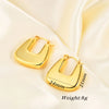 geometric U-shaped earrings stainless steel earrings earrings hollow square ladies ear wearing jewelry - Image 3