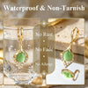 Angel Eyes Cat Eye Stone Earrings Titanium Steel Gold Plated Waterdrop Dangle Hoop Earrings Elegant Jewelry Gift - Image 4