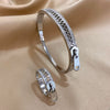 Greatera Zipper Cubic Zircon Filled Sparkly Buckle Bracelet Ring For Men Personality Design Stainless Steel Women's Jewelry - Image 8