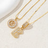 2Pcs Full CZ Zircon Iced Crystal Initial Letter Flower Necklace Women Copper A-Z Alphabet Pendant Couple Jewelry Birthday Gifts - Image 12