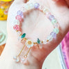 Korean Sweet Daisy Flower Bracelet For Women Colorful Crystal Beaded Elastic Rope Bracelets Party Wedding Jewelry Gifts - Image 2