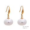 Imitation Pearls Drop Stainless Steel Golden Korean Hoop Earrings Charms Jewelry Gift - Image 15
