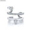 Silver Ear Needle Simple Ear Clip White Zircon Wrapping Design Earring for Women Jewelry Gift - Image 3