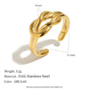 Line Opening Series Ring Knotted Coil Gold Plated Stainless Steel Long-lasting Color Daily Versatile - Image 10
