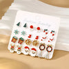 12/20 Pair Christmas Earring Set For Women Shiny Crystal Zircon Snowflake Elk Bowknot Elk Xmas Tree Earring Year Gifts - Image 21