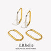 Dual Color Long O-ring Hoop Earrings 316L Stainless Steel Women's Earrings Gold Plated Jewelry - Image 1
