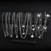 13Pcs/Set Simple Temperament Necklace Set Butterfly Pearl Heart Star Zircon Silver Color Necklace for Women Jewelry Gift - Image 2