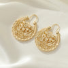 Bohemian Hollow Relief Floral Spiral Copper Jewelry for Ladies' Earrings Is Suitable for Casual and Vacation Outfits - Image 5