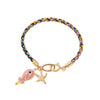 gold-plated stainless steel fish and starfish charm colorful woven rope bracelet, summer beach bohemian women's jewelry - Image 5
