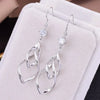 Silver Women's Jewelry Crystal Zircon Hollow Exaggerated Long Tassel Hook Earrings - Image 8
