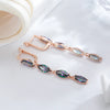 Geometric Colorful Zircon Long Dangle Earrings for Women Accessories Rose Gold Color Daily Jewelry - Image 5
