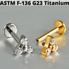 Cz Flower Titanium Cartilage Earrings Stud 16G Internally Threaded Sun Helix Ear Tragus Piercing Jewelry - Image 41