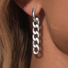 Rock Punk Curb Chain Dangle Earrings for Women Female, Silver Color Stainless Steel Hip Hop Ear Gifts Jewelry - Image 1